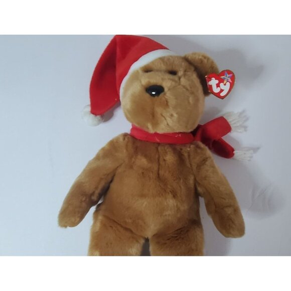 Ty Beanie Babies Teddy Bear Plush With Santa Hat & Scarf Holiday Edition - Picture 4 of 7
